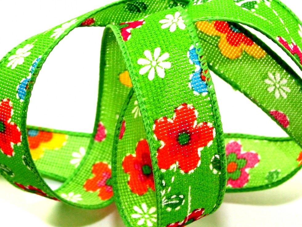 Green Rustic Flower Ribbon