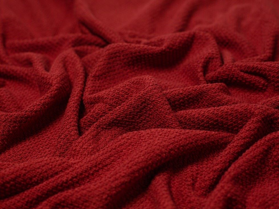 Textured Cotton Towelling Fabric Red