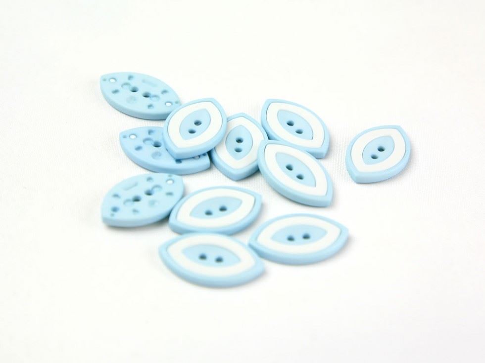 Dill Pale Blue Two Tone Eye Buttons (Value Pack)