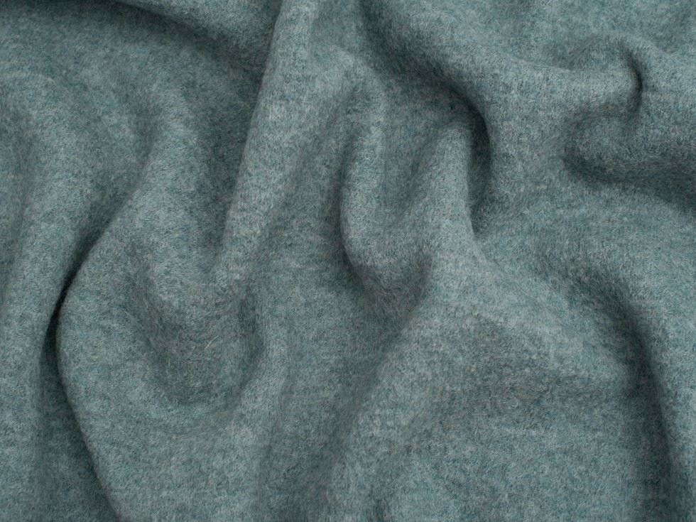 Minerva Core Range 100% Pure Boiled Wool Coating Fabric Melange Mint Green
 