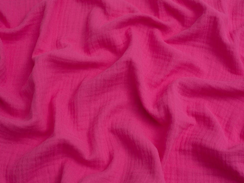 Minerva Core Range Fuchsia Cotton Double Gauze Fabric
