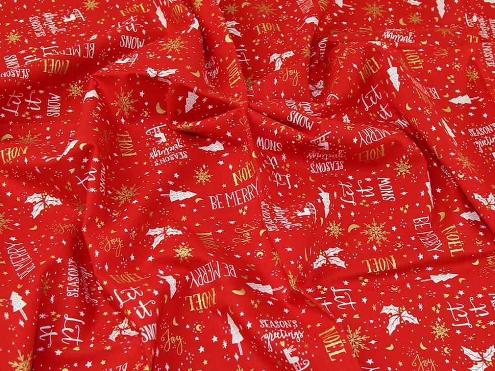 Red Deadstock 100% Cotton Fabric