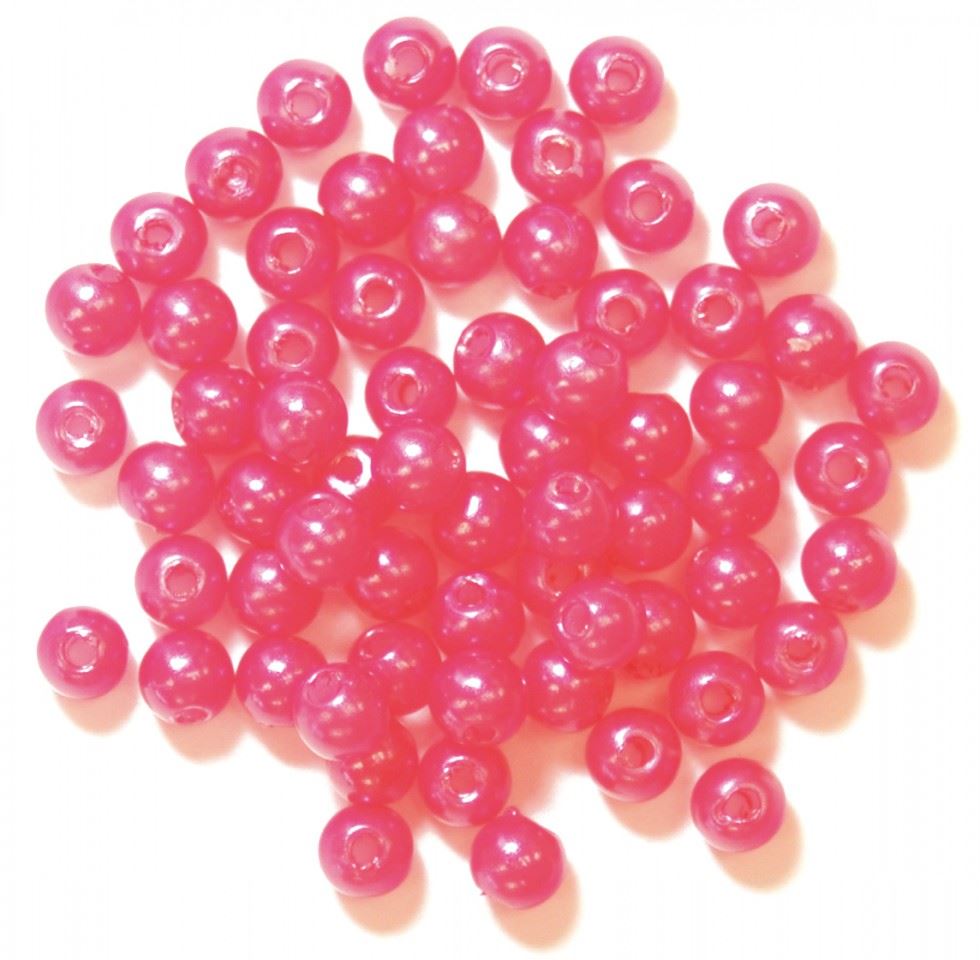 Craft Factory Fuchsia Round Pearl Beads