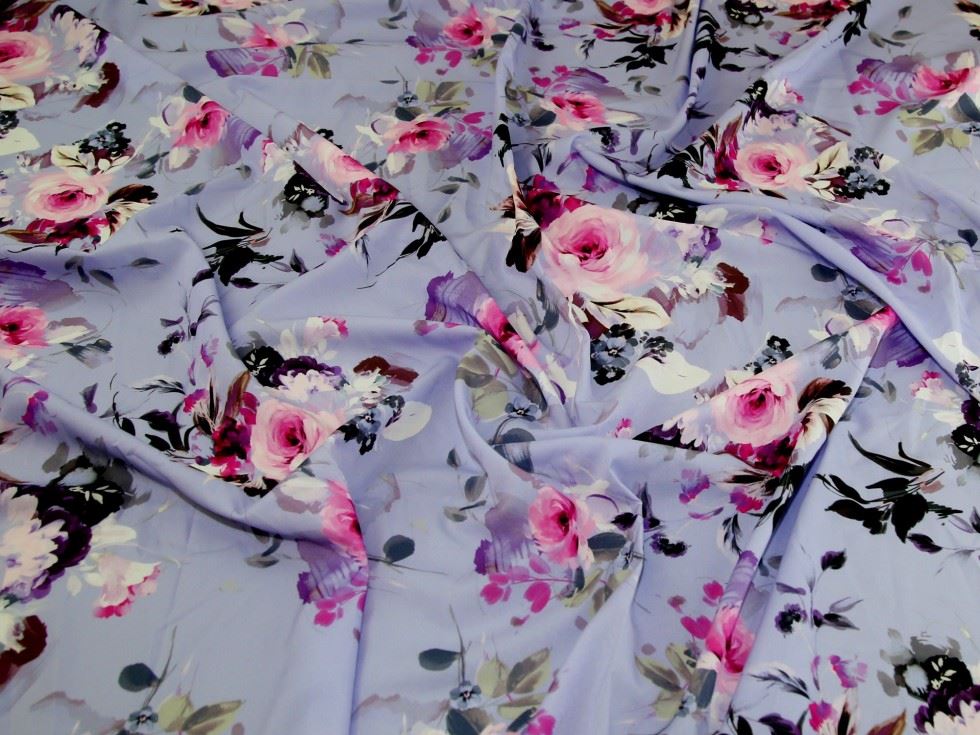 John Kaldor Lilac Hermione Crepe Fabric