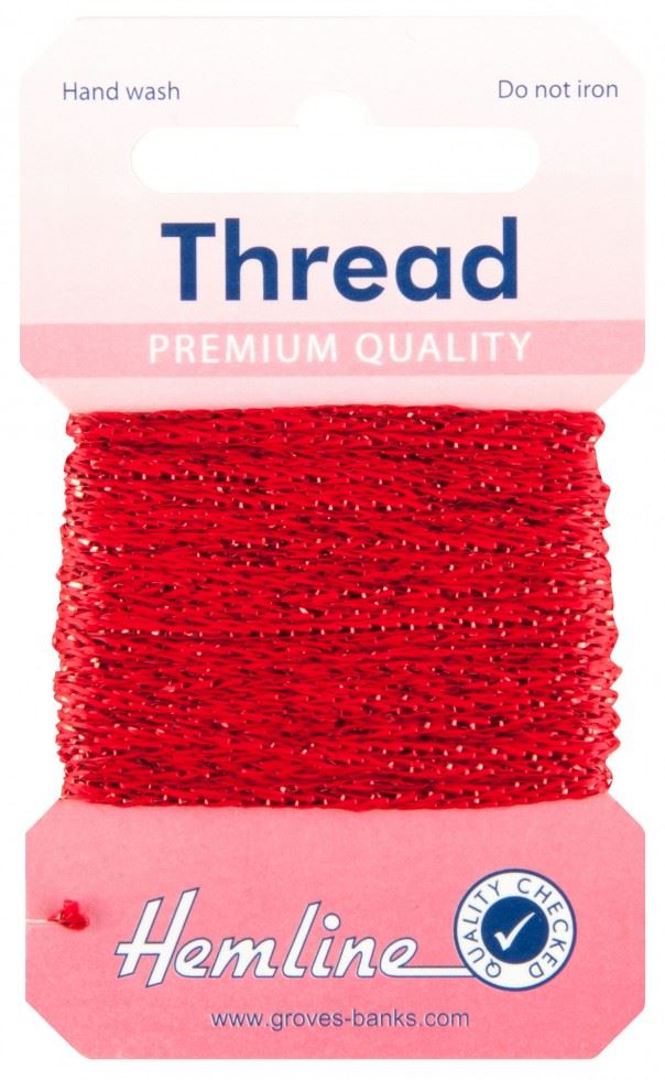 Hemline Red Glitter Thread