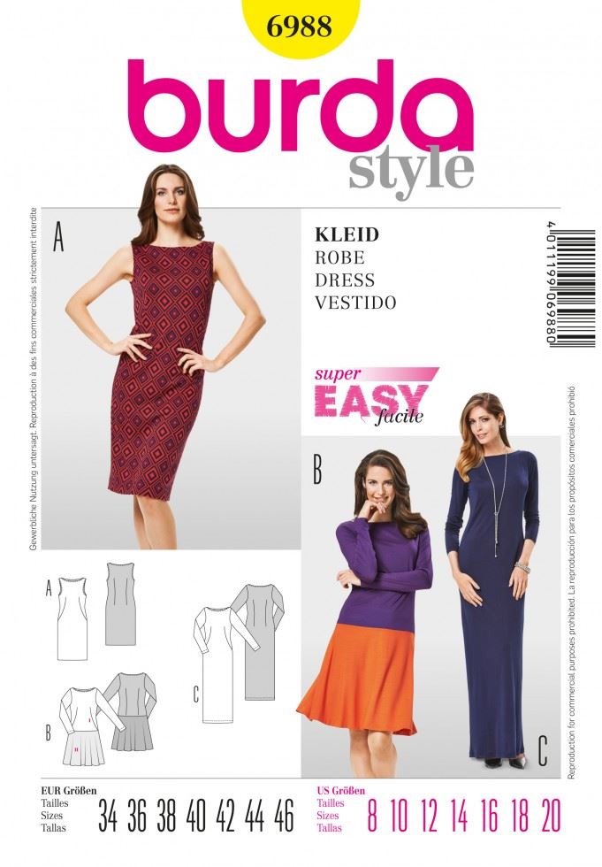 Burda Paper Sewing Pattern 6988
 