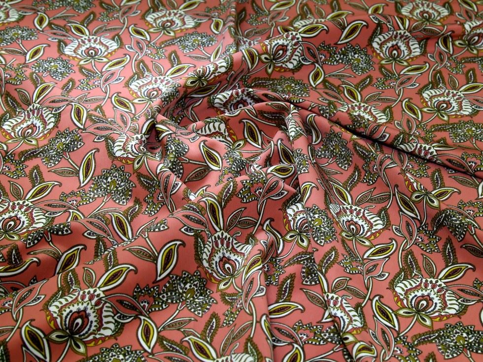 John Louden Rose Pink Peachskin Crepe Fabric