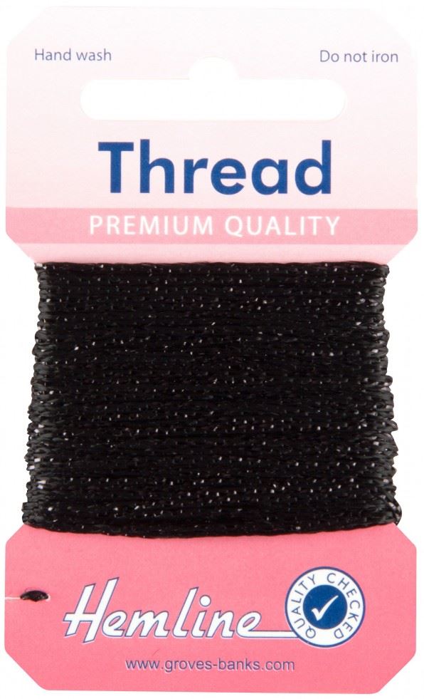Hemline Black Glitter Thread