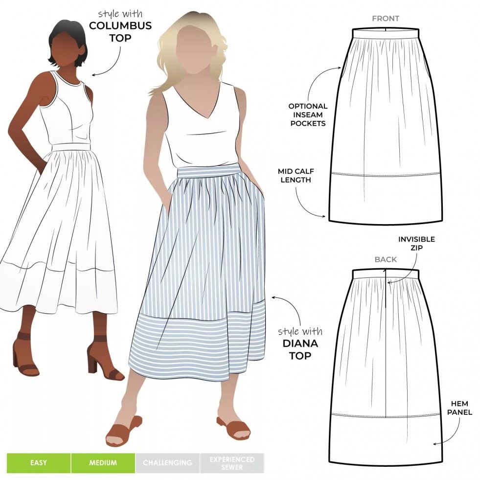 Style Arc Sewing Pattern Memphis Skirt