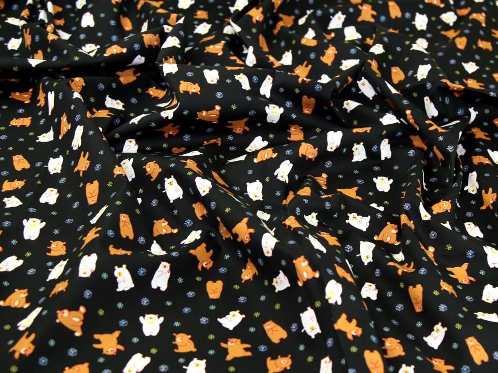 Black Deadstock 100% Cotton Poplin Fabric