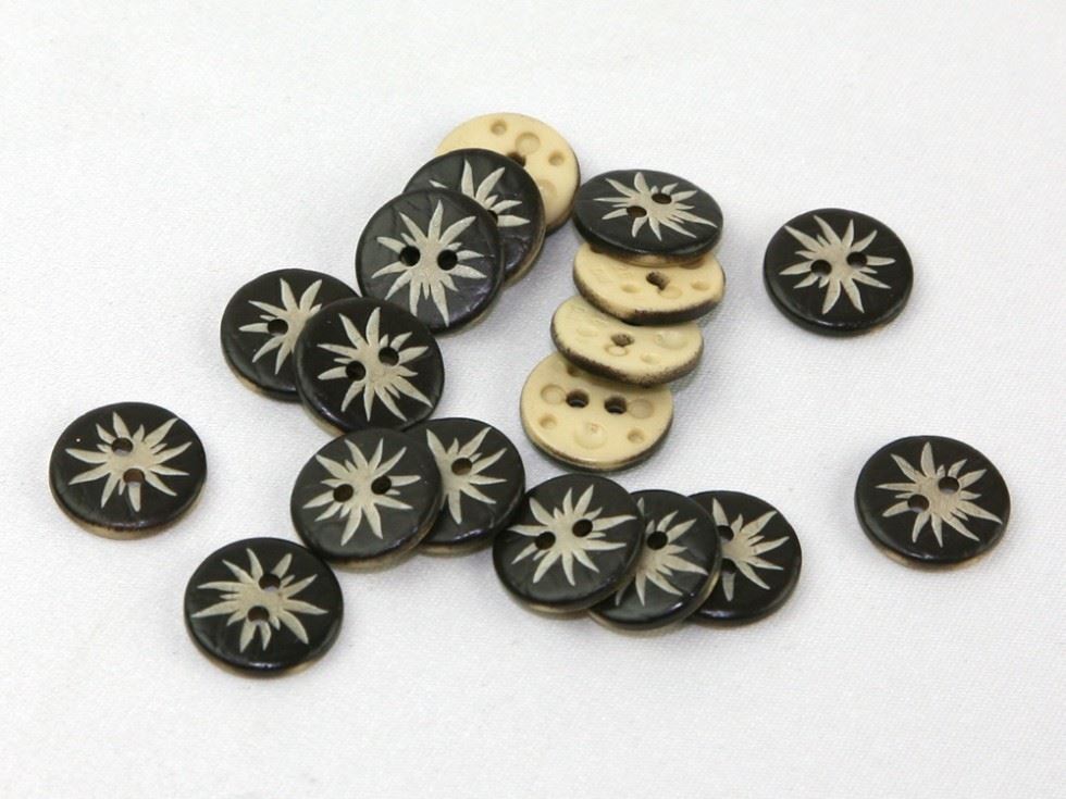 Dill Round Flower Buttons (Value Pack) Brown
 