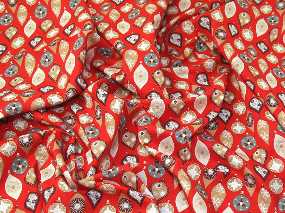 Red Deadstock 100% Cotton Fabric