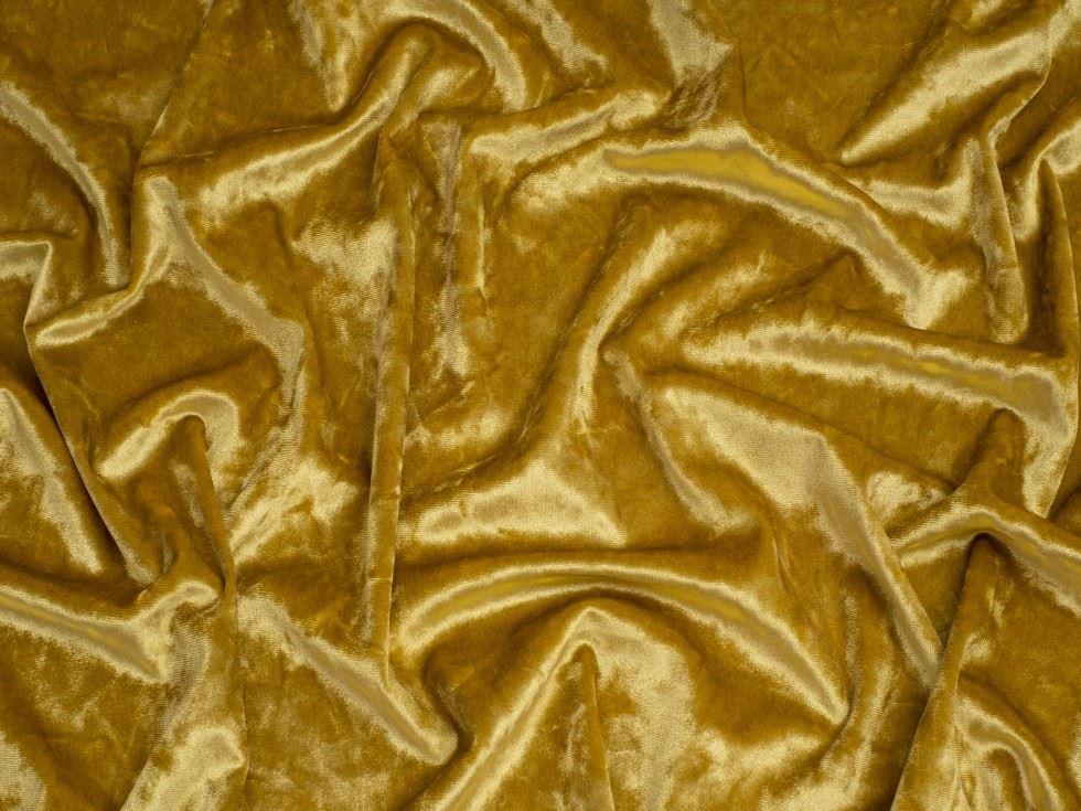 Minerva Core Range Mustard Deluxe Crush Velvet Stretch Knit Fabric