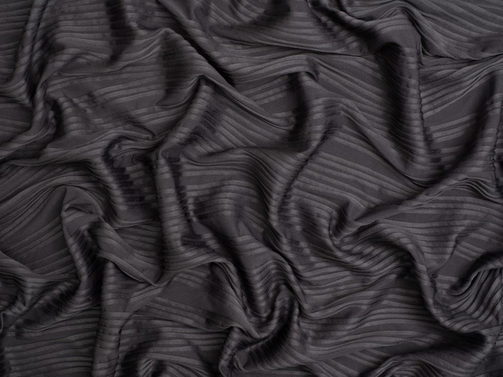 Minerva Core Range 3D Wave Textured Stretch Knit Fabric Grey
 
