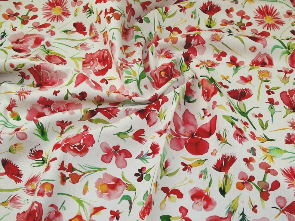 John Louden White Cotton Canvas Fabric