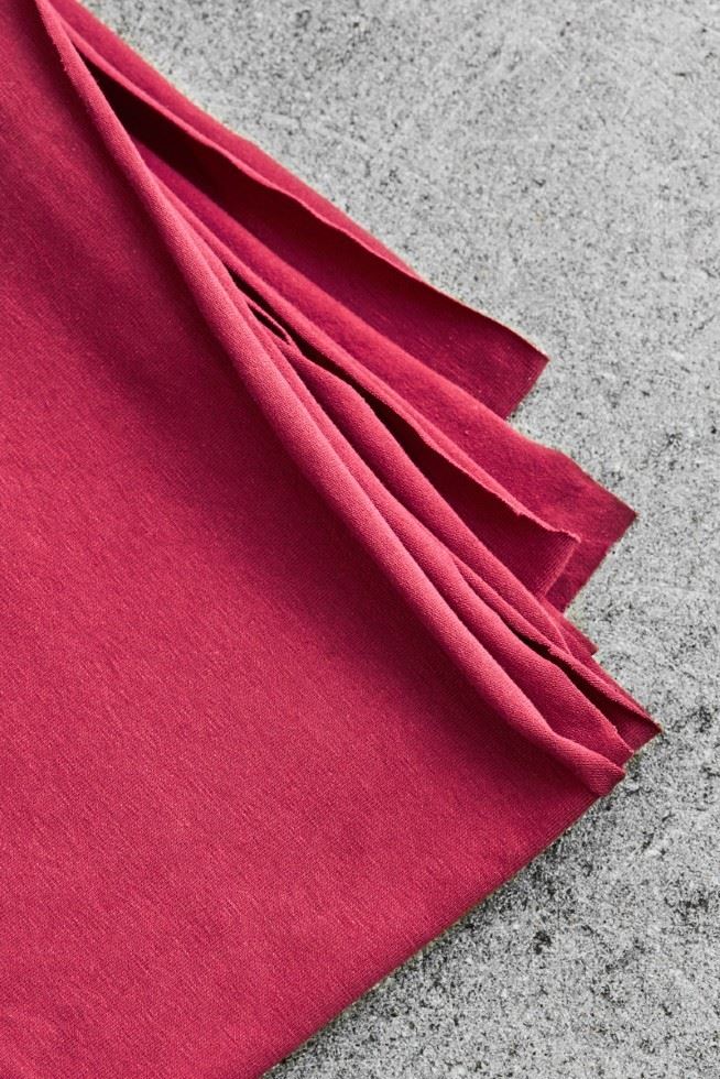 Mind The Maker Crimson Cotton Single Jersey Stretch Knit Fabric