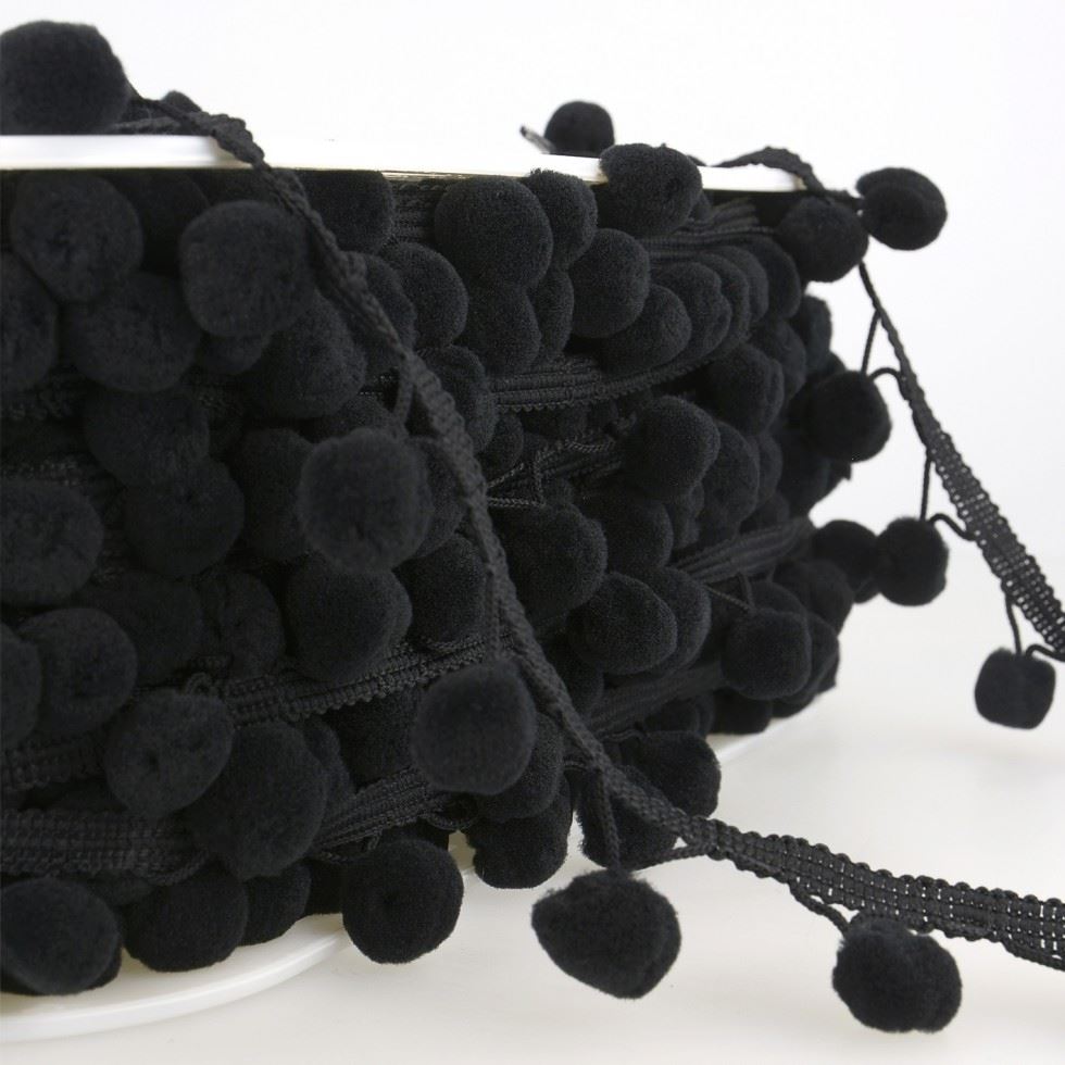 Stephanoise Pom Pom Trim Black