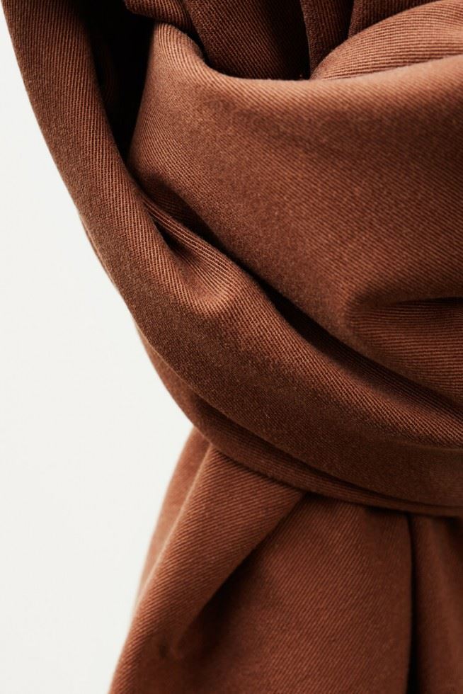 Meet Milk Pecan Stretch Woven Tencel Lyocell Twill Fabric