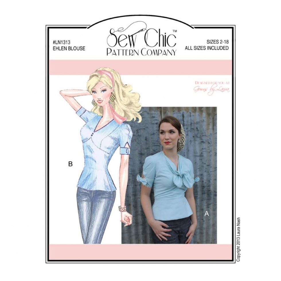 Sew Chic Paper Sewing Pattern Ehlen Blouse
 