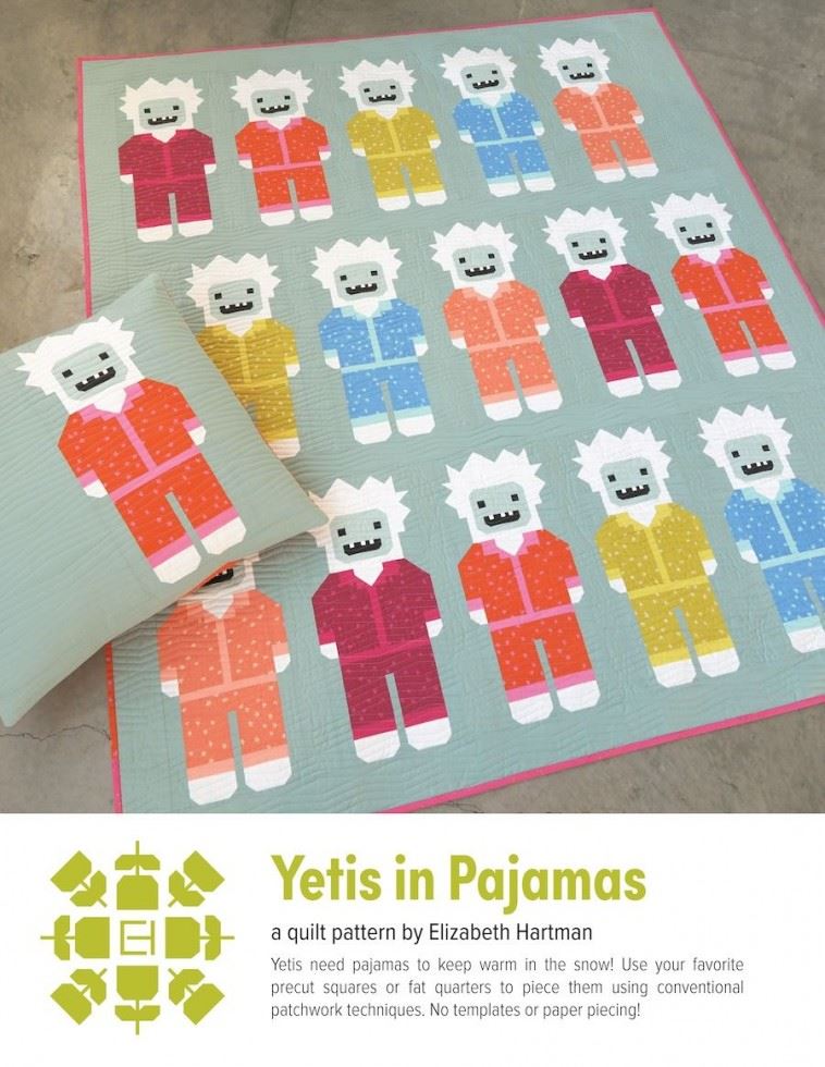 Elizabeth Hartman Quilting Pattern Yetis In Pajamas Quilt
 