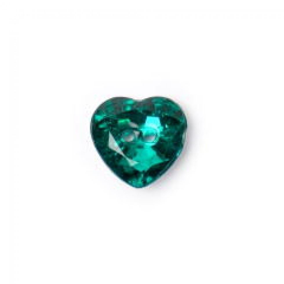 Crendon Green Crystal Heart Buttons (Value Pack)