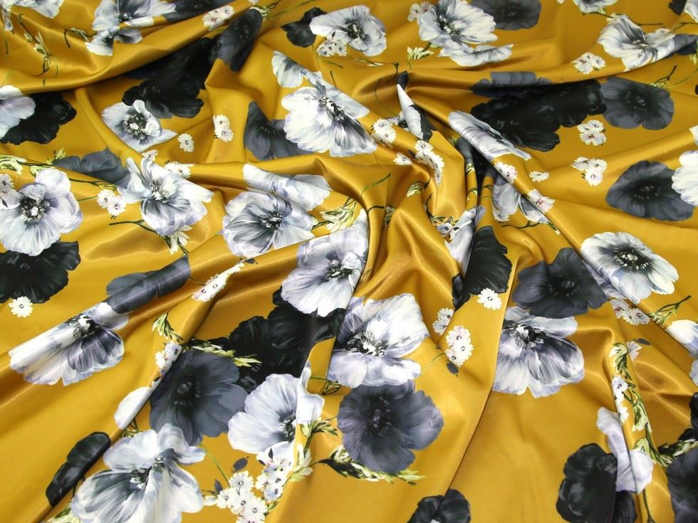 John Kaldor Gold Santa Cruz Stretch Woven Satin Fabric