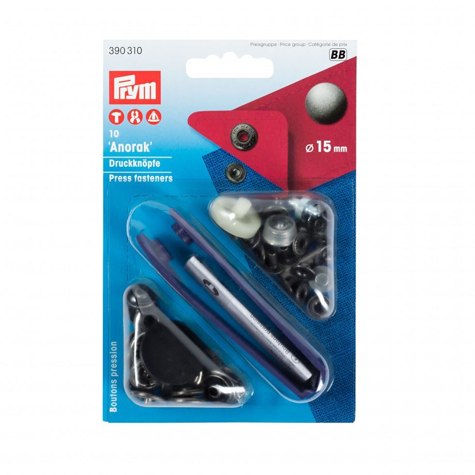 Prym Antique Steel Anorak Snaps Press Fasteners
