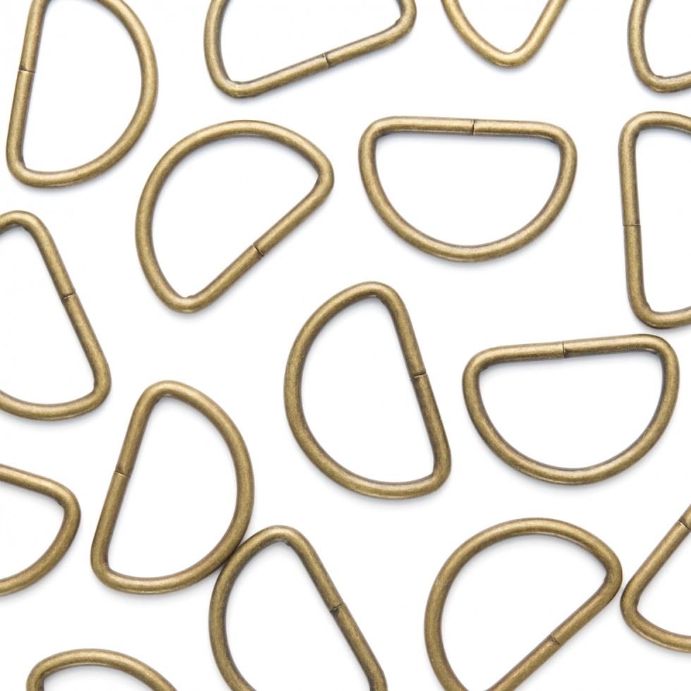 Metal D Rings (Bulk Value Pack) Antique Brass
 