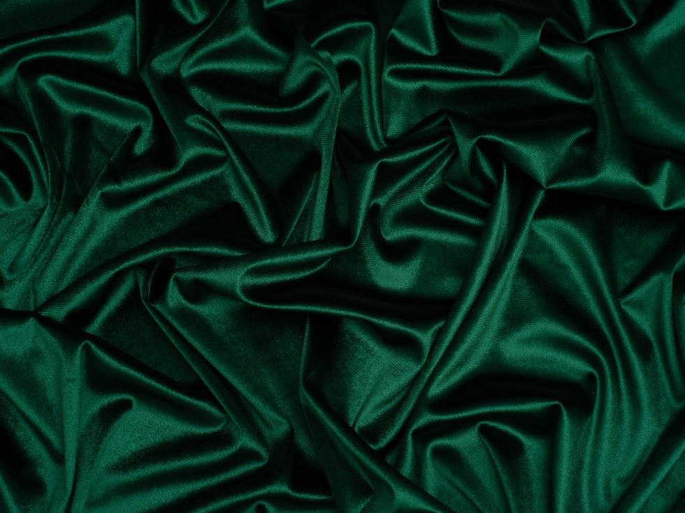 Glossy Panne Velvet Stretch Knit Fabric Forest Green
 