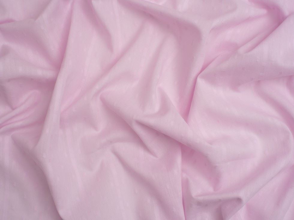 Stripe Tufted Cotton Swiss Dot Fabric Pink