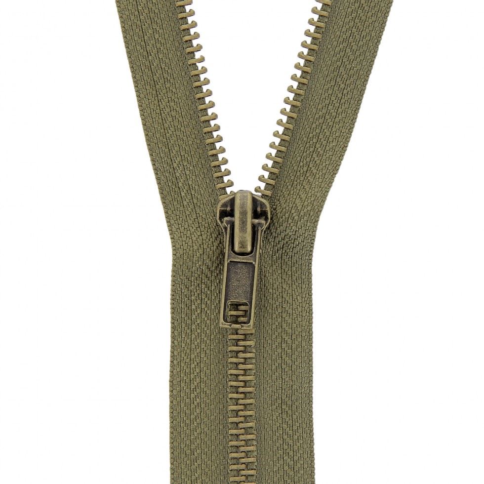Milward Spruce Brass Metal Jacket Open End Zips