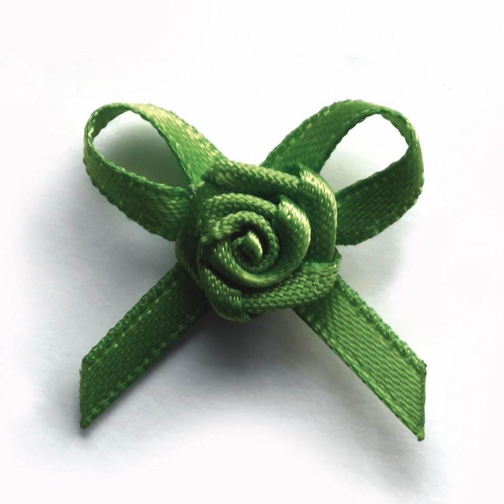 Berisfords 548 Kiwi Ribbon Rose Centred Bows