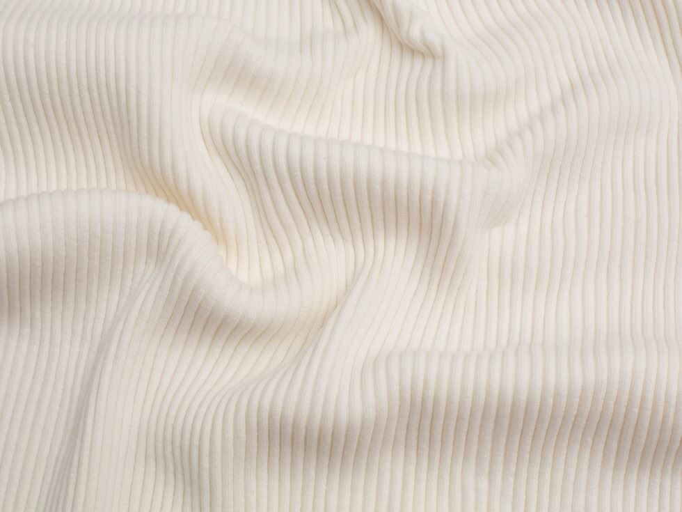 Minerva Core Range Ivory Chunky Tubular Ribbing Stretch Knit Fabric