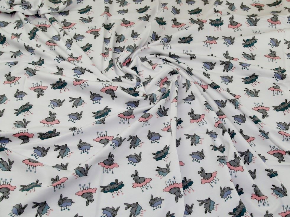 John Louden White Cotton Jersey Stretch Knit Fabric