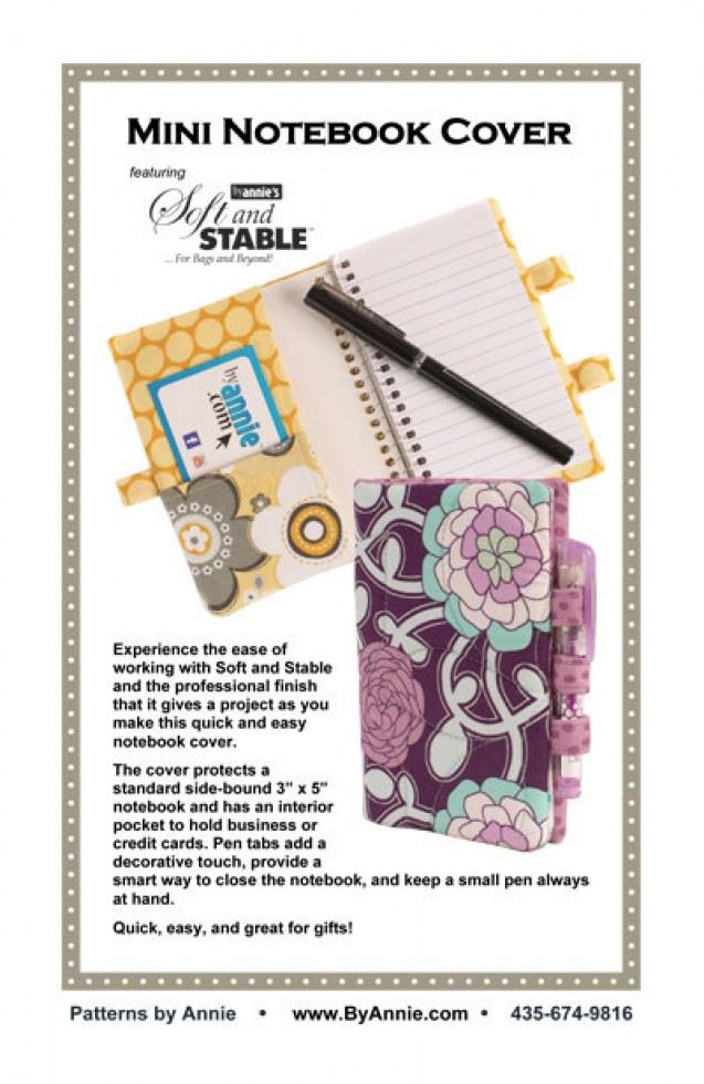 By Annie Paper Sewing Pattern Mini Notebook Cover
 