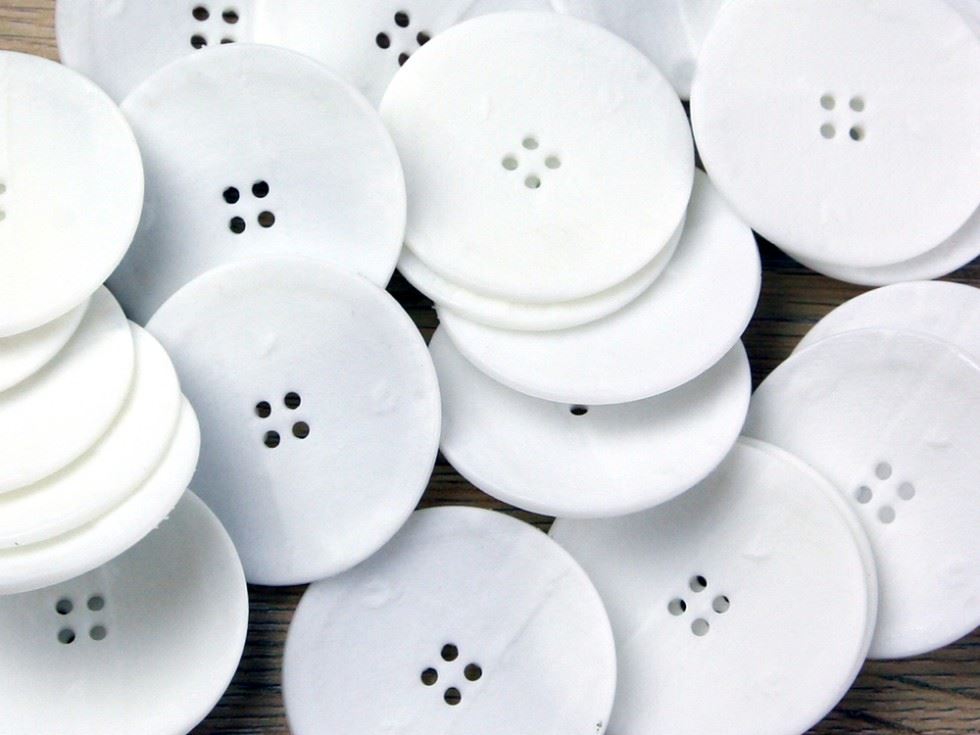 Trimits Round Canvas Buttons White