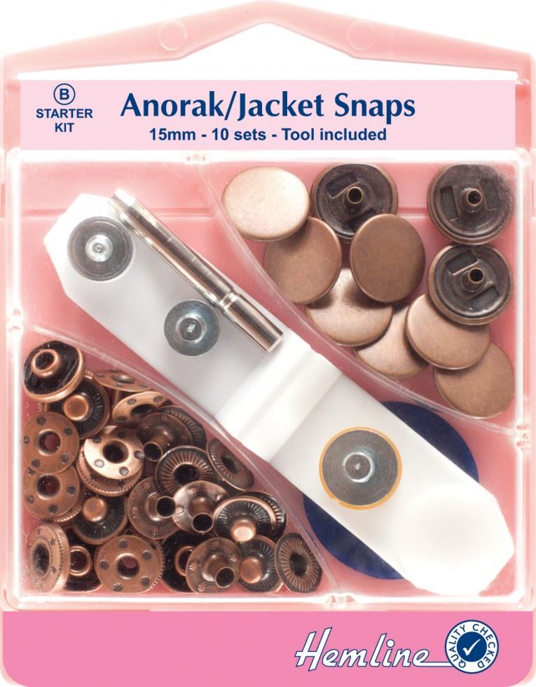 Hemline Bronze Anorak Metal Snaps Kit