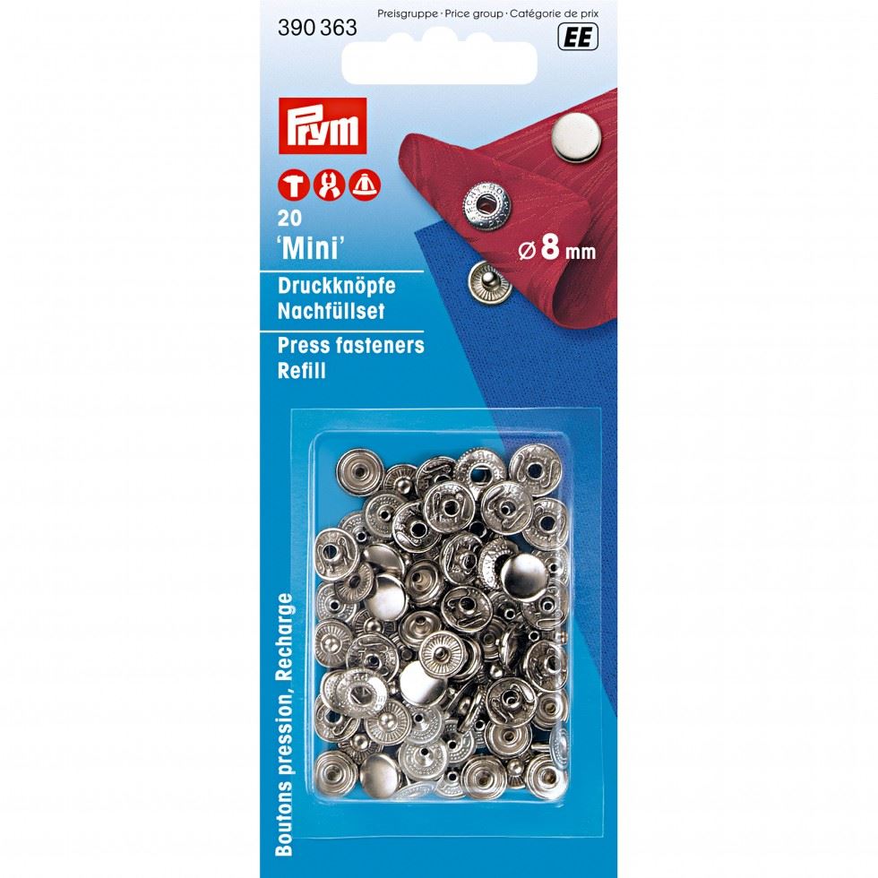 Prym Silver Mini Snaps Press Fasteners Refill