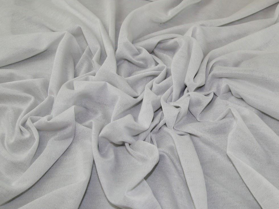 Silver Deadstock Lurex Sweater Knit Stretch Fabric