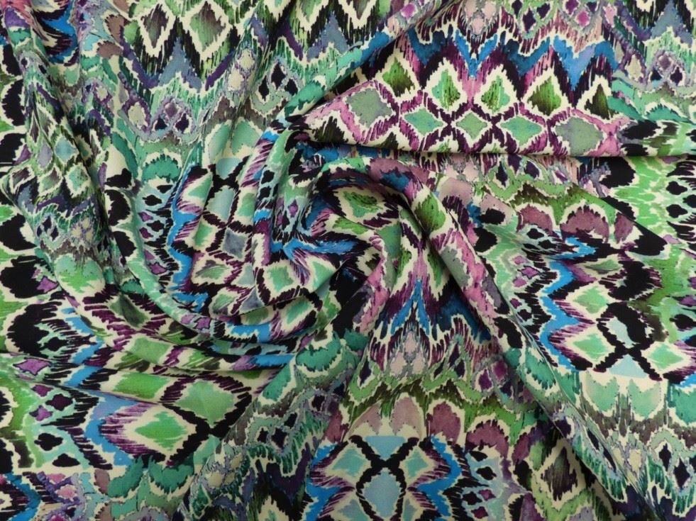 Lady Mcelroy Multicoloured Lena Crepe Fabric