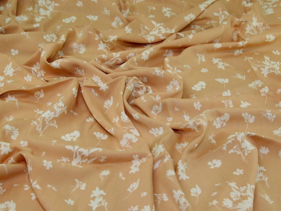 Sand & Cream Deadstock Viscose Challis Fabric