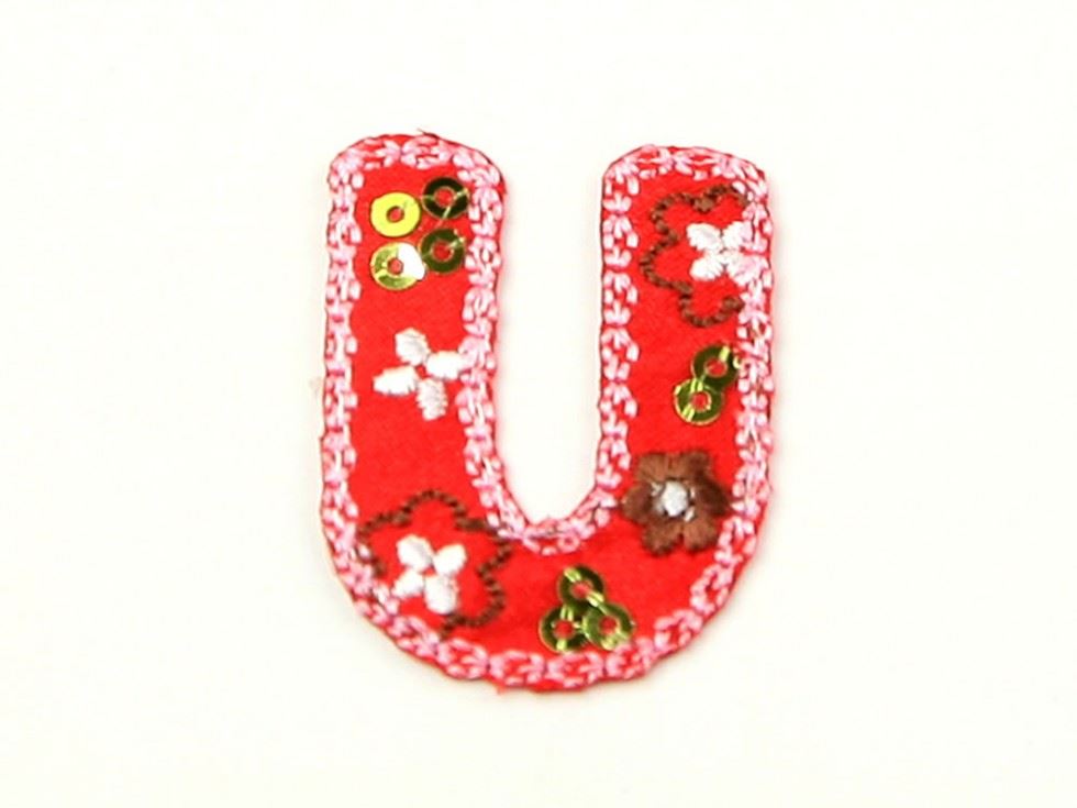 Alphabet Patch Motif (Value Pack of 3) Multicoloured Letter U