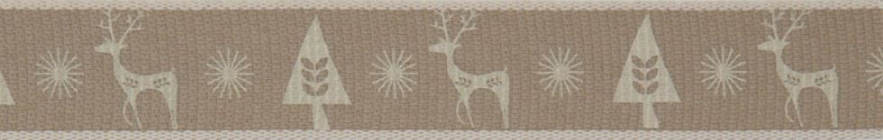 Berisfords Scandichic Deer Ribbon Ivory
 