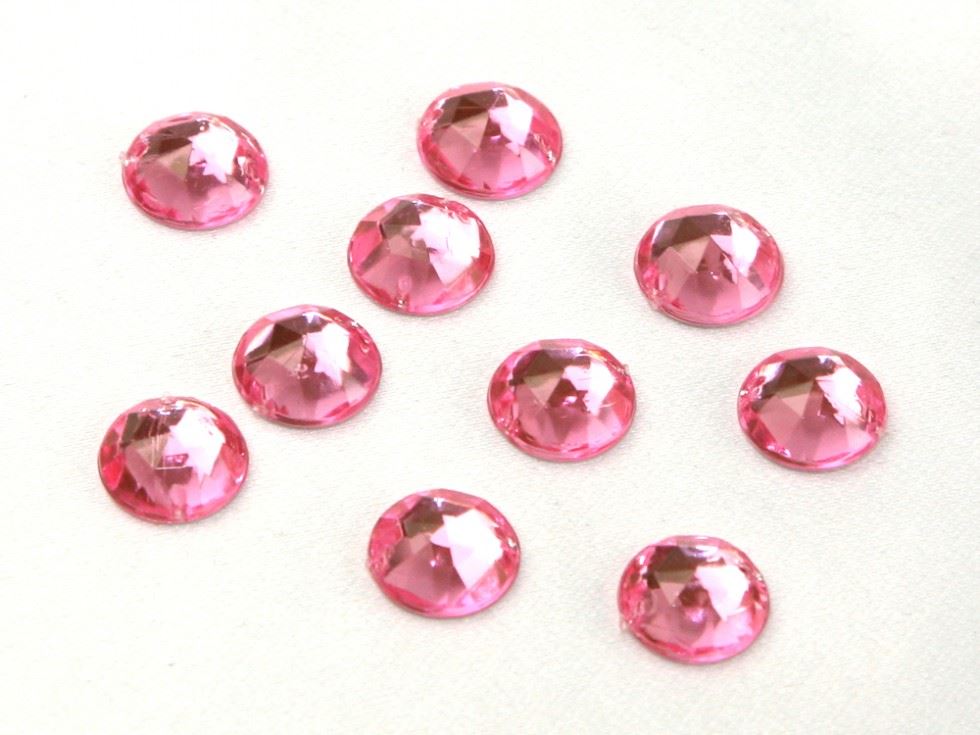 Round Acrylic Jewels Pale Pink
 