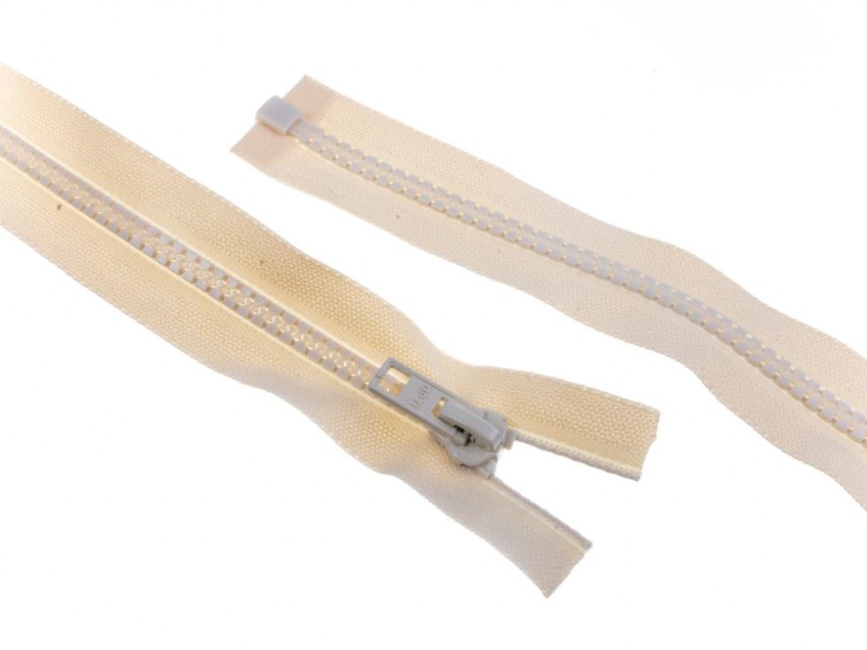 Cream Plastic Chunky Open End Zips