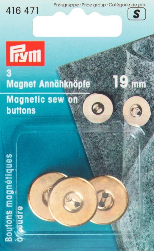 Prym Gold Magnetic Sew On Buttons