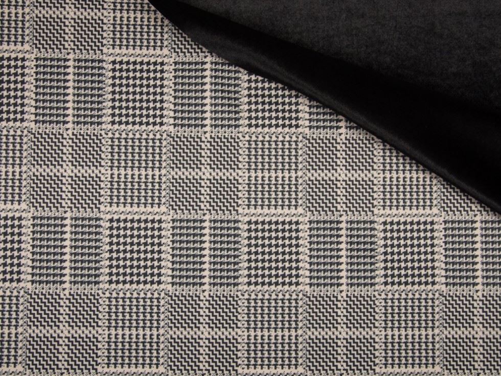 Deadstock Velour Scuba Stretch Knit Fabric Taupe & Black
 
