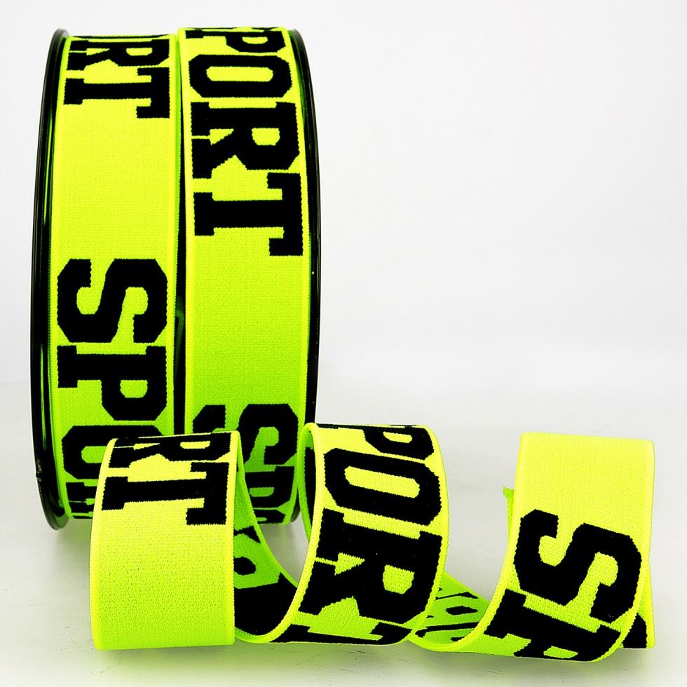 Stephanoise Sport Waistband Elastic Neon Yellow Black