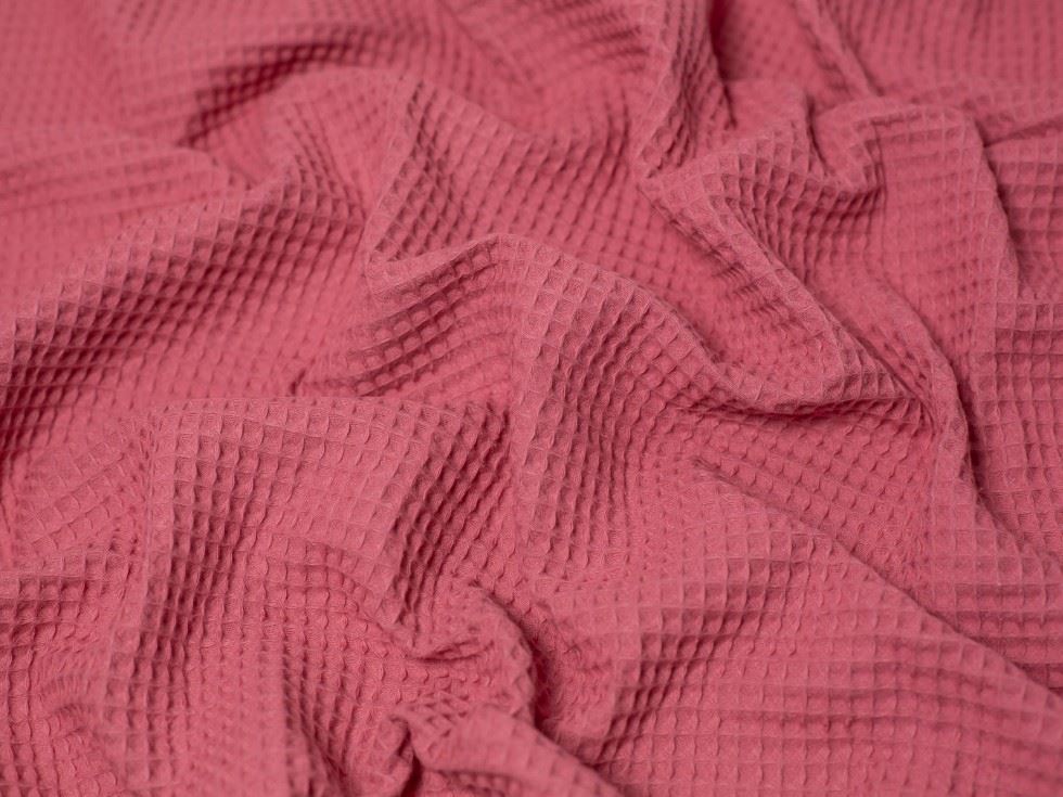 Minerva Core Range Rosewood Medium Cotton Waffle Fabric
