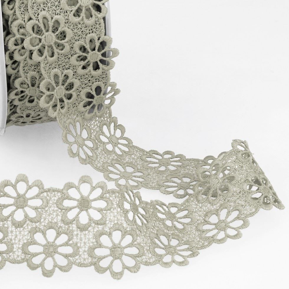 Stephanoise Guipure Lace Trim Taupe
 